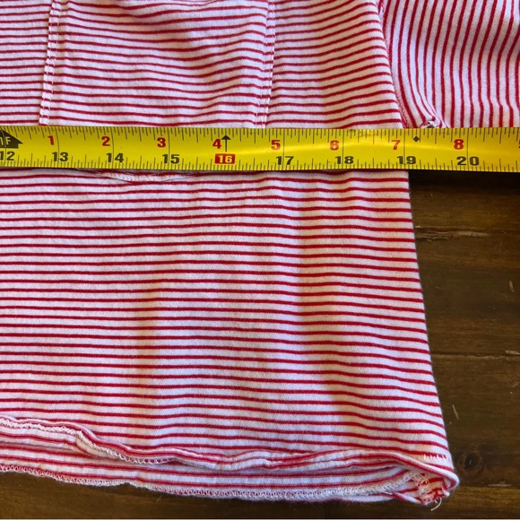We The Free Girl Crush Cropped Oversized Striped Tee Pocket Prima Cotton XS Boho - Picture 10 of 10